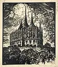Kutná hora, původní dřevoryt, ca 1915