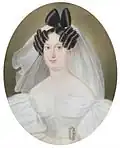 Vojtěch Suchý – portrét nevěsty s biedermeierovským účesem (1835)