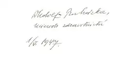 Adolf Procházka, podpis