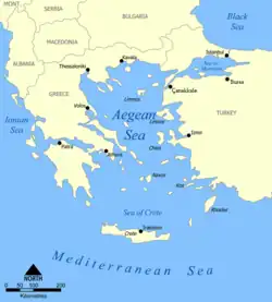 Mapa Krétského moře
