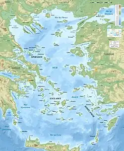Mapa Egejského moře