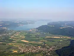 Panorama krajiny v okolí Bodamského jezera