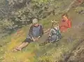 Děvčátka na louce (olej na plátně)