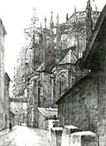 Katedrála Sv. Víta v Praze, kresba (tužka), před 1920