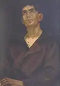 Muž v hnědém plášti (olej na plátně)