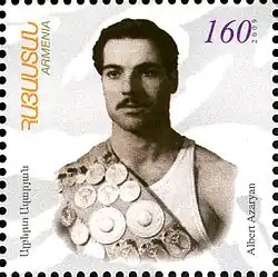 Albert Azarjan na poštovní známce