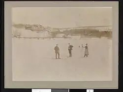 Albert Langen, Erling Bjørnson a Dagny Sautreau ski na aulestad, asi 1899