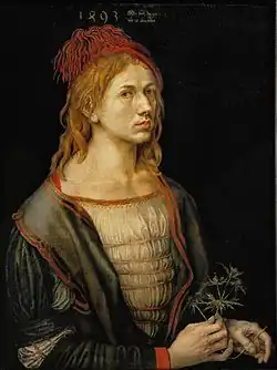 Autoportrét s bodlákem, 1493. Muzeum Louvre