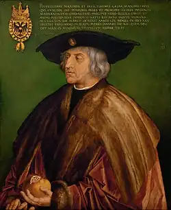 císař Maxmilián I. v roce 1519 autor portrétu Albrecht Dürer