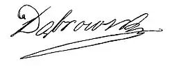 Jan Henryk Dąbrowski – podpis