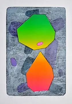 Kameny-stíny, litografie 59×39,5 cm, 1993