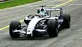 Alex Wurz při testech v Monze.