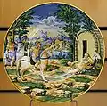 Alexandr a Diogenes, keramika z Limoges, 16. stol.