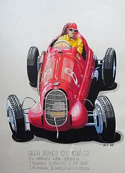Alfa Romeo 12C-36, na které jeli Tazio Nuvolari a Antonio Brivio-Sforza