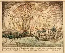 Požár Dobrušky 7. října 1866