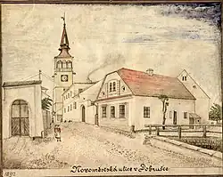 Novoměstská ulice v Dobrušce (1892)