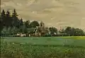 Stavení u lesa (Olej na plátně)
