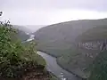 Altaelva vytékající z kaňonu