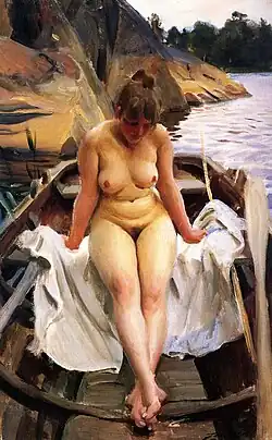 Žena v loďce, 1917