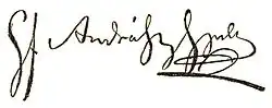Gyula Andrássy, podpis