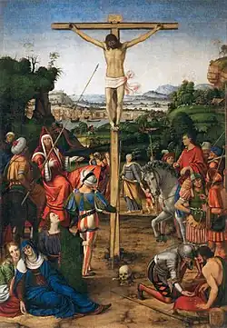 Kristus na kříži, 1503 - olej na dřevě; H. 111,5 cm, W. 77 cm, Louvre