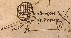 Andrés de Urdaneta – podpis