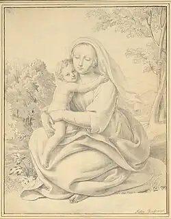 Panna Maria s dítětem v krajině (1840, Albertina, Vídeň)