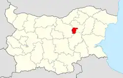 Obština na mapě Bulharska