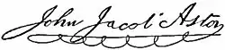 John Jacob Astor – podpis