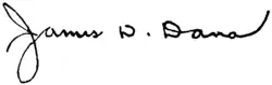 James Dwight Dana – podpis