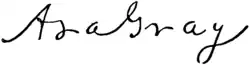 Asa Gray – podpis