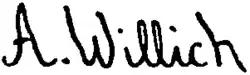 August Willich – podpis