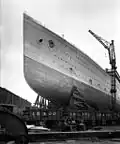 RMS Aquitania krátce před spuštěním na vodu