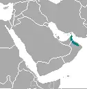 Rozšíření tahra arabského vyznačeno zeleně