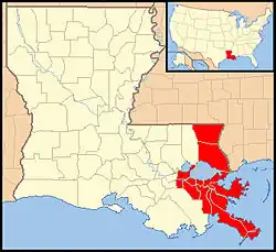 Arcidiecéze New Orleans na mapě