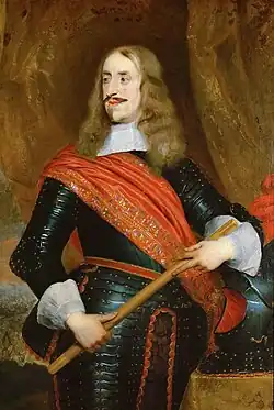 Arcivévoda Leopold Vilém na obraze od Petera Thyse z let 1650–1655.