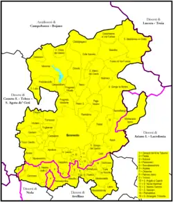 Arcidiecéze Benevento na mapě