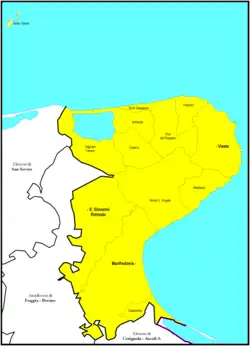 Arcidiecéze Manfredonia-Vieste-San Giovanni Rotondo na mapě