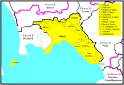 Arcidiecéze neapolská na mapě