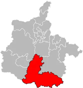 Kanton na mapě departementu Ardensko