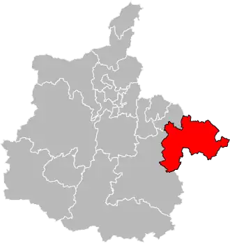 Kanton na mapě departementu Ardensko
