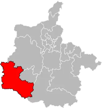 Kanton na mapě departementu Ardensko