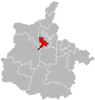 Kanton na mapě departementu Ardensko