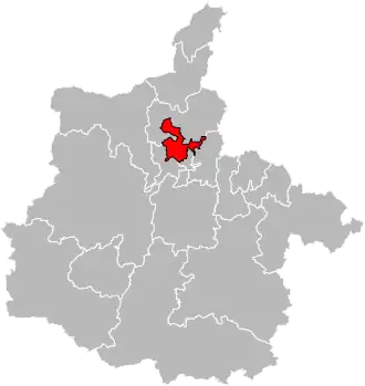 Kanton na mapě departementu Ardensko