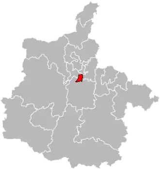 Kanton na mapě departementu Ardensko