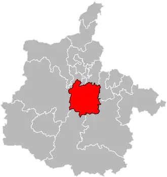 Kanton na mapě departementu Ardensko