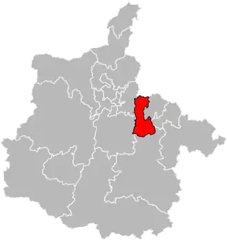 Kanton na mapě departementu Ardensko