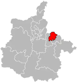 Kanton na mapě departementu Ardensko