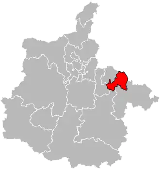 Kanton na mapě departementu Ardensko