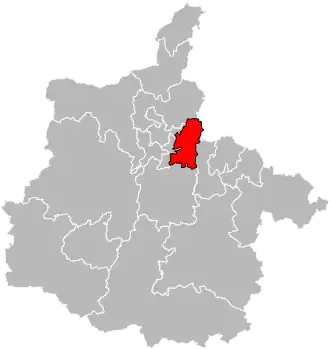 Kanton na mapě departementu Ardensko